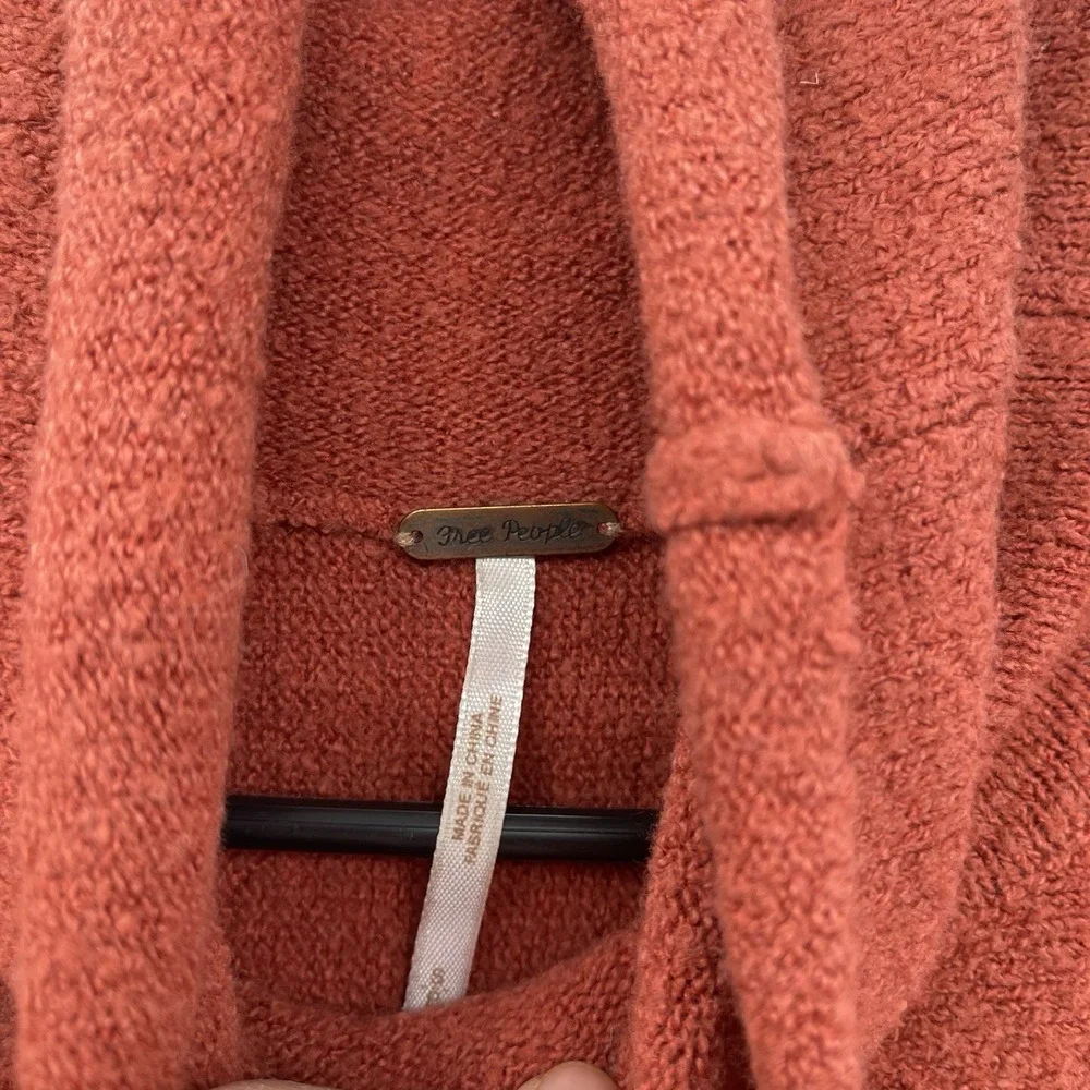 Free‎ People S Turtleneck Sweater Womens Rust Orange Ottoman Slouchy Knit